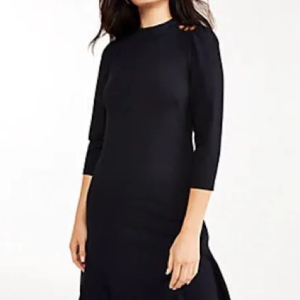 Ann Taylor Classic Black Long Sleeve Dress